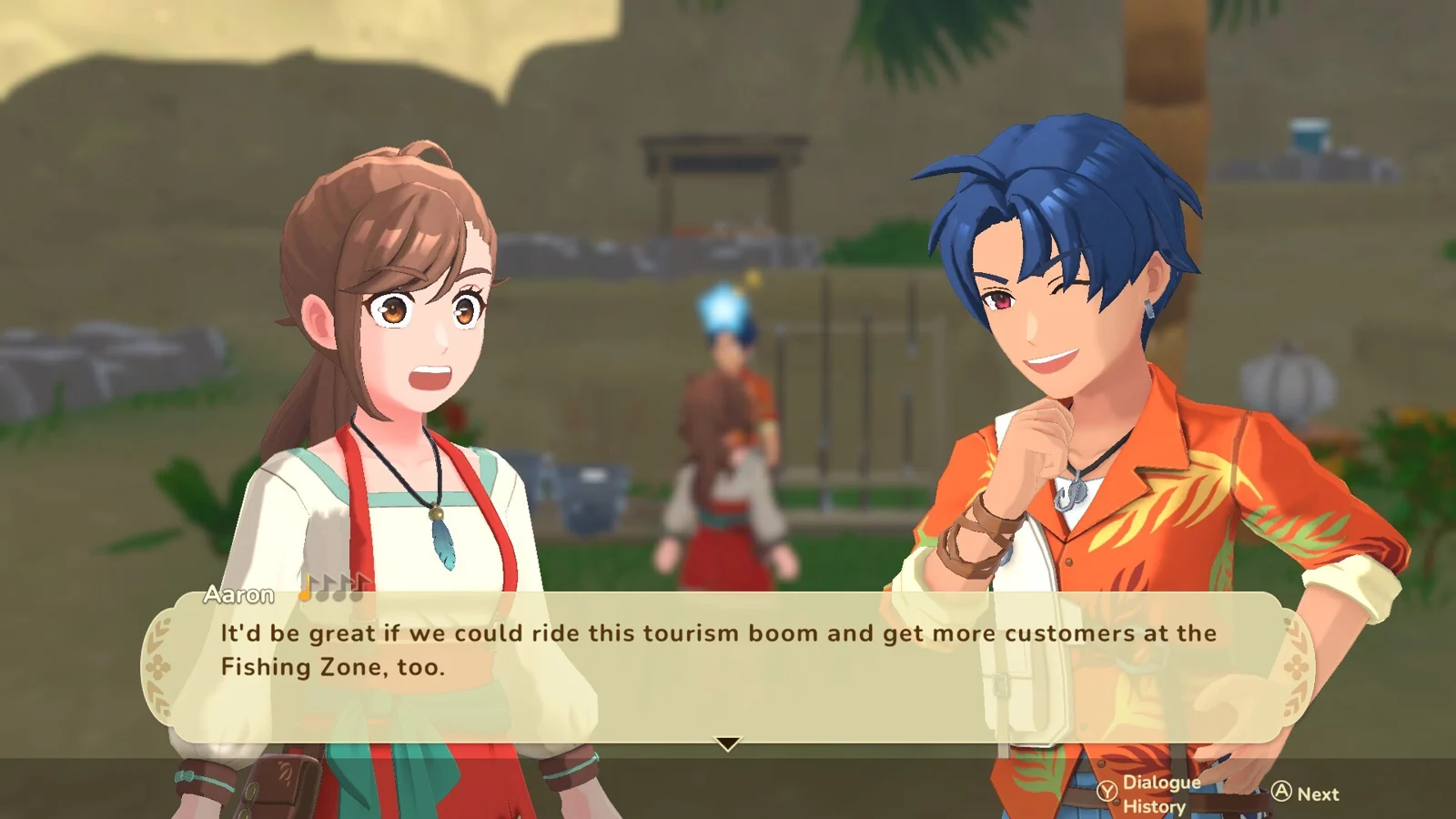 A Tidewind conversation with Aaron in an official game screenshot